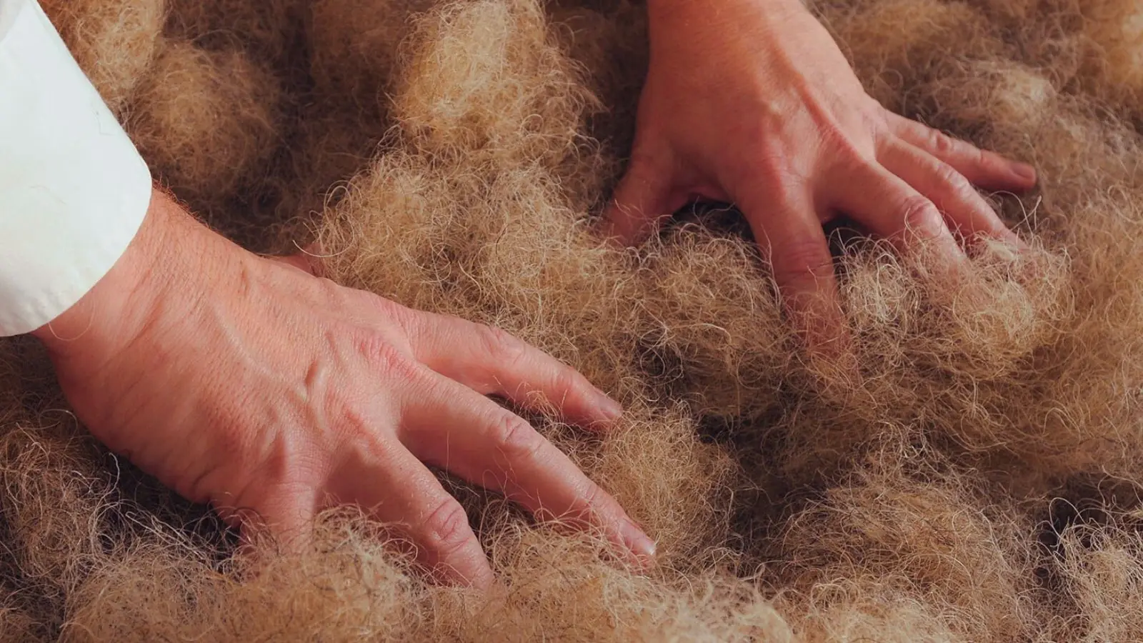 Close-up of natural materials and hand-stitching used in Westend Beds construction